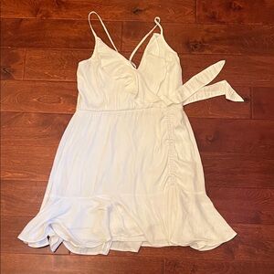 Chic White Wrap Mini Dress